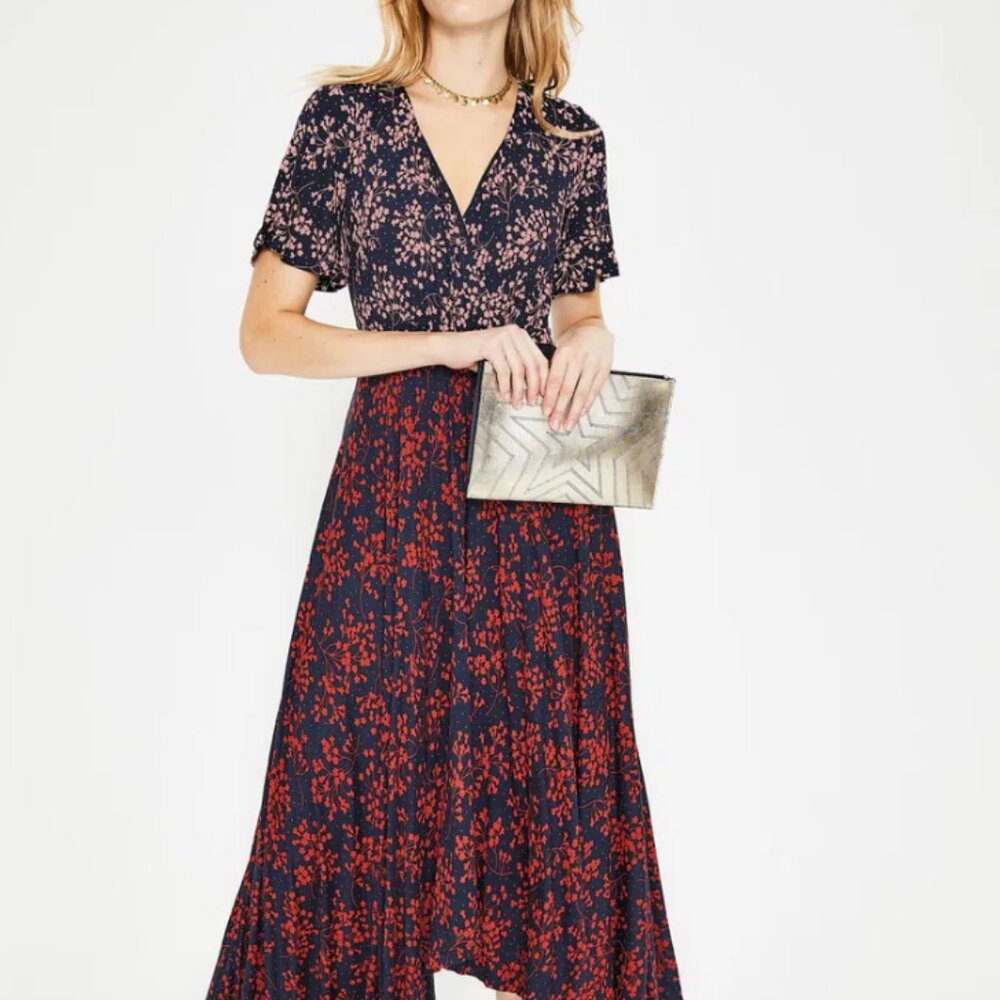 Boden Heather Hen Detail Midi Dress size 4 US